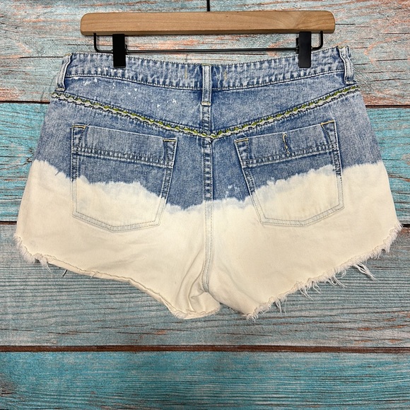 Free People Jean Denim Shorts Size 29 White Blue - Picture 5 of 5